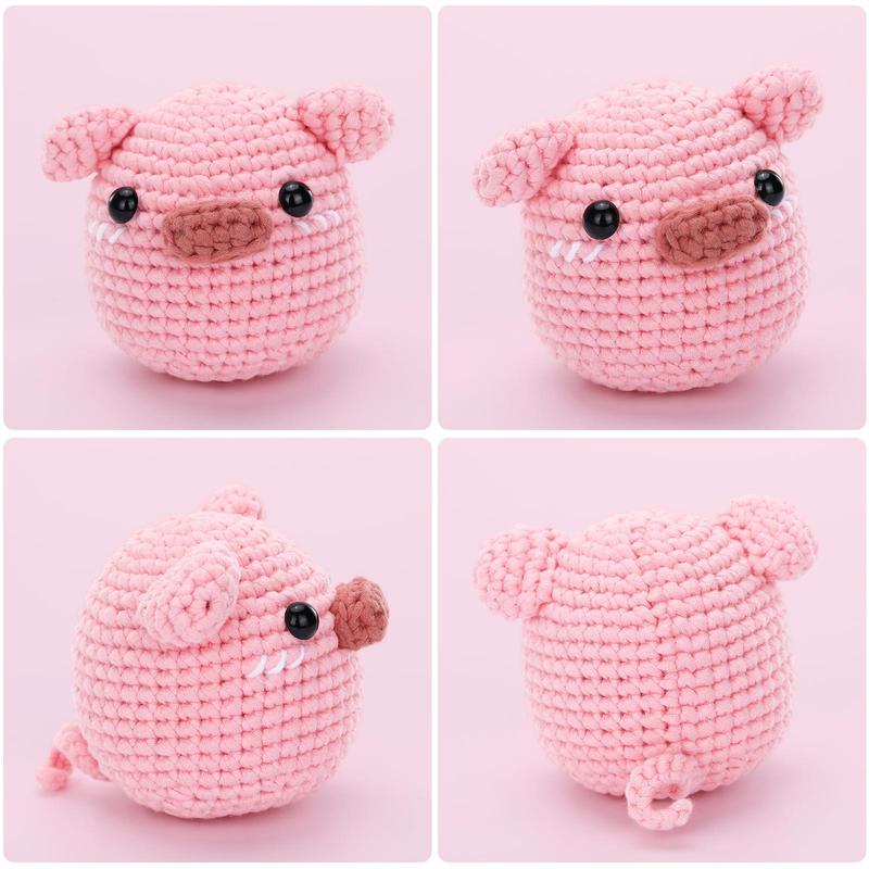 Pig Design Crochet Box, 1 Set Crochet Kit for Beginners, Crochet Supplies, Holiday Birthday Gift for Adults