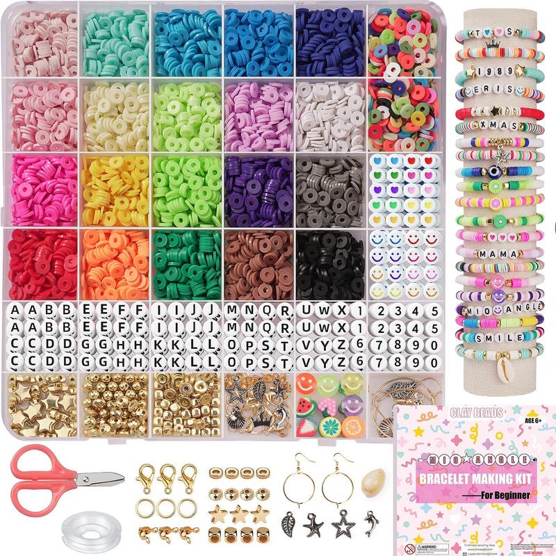 Bracelet Making Kit for Beginner 5000Pcs Preppy Polymer Friendship Bracelet Making with Charms Kit for Jewelry Making DIY Arts and Crafts Birthday...