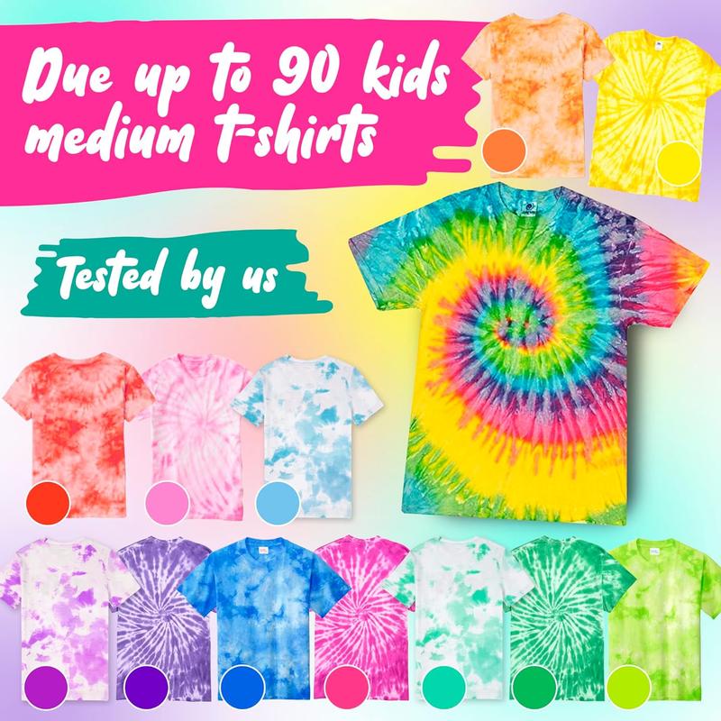 Tie Dye Kit for  & Adults - 36 Large Tye Dye Bottles with 12 Colors & Tie Dye Powder, Soda Ash, Gloves - Tie Dye Kit for Large Groups -  Tyedyedye Kit - Dye for Clothes