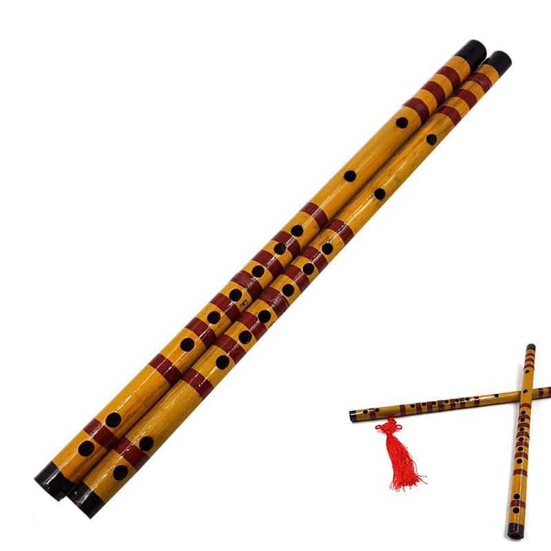 Traditional Long Bamboo Flute Clarinet Student Musical Instrument 7 Hole 42.5cm