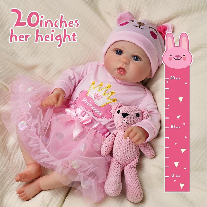 BABESIDE Lifelike Reborn Baby Dolls - 17-Inch Cute Realistic Newborn Baby Doll Soft Cloth Body Real Life Baby Dolls Girl with Gift Box for Kids Age 3+ & Collection