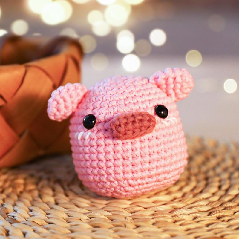 Pig Design Crochet Box, 1 Set Crochet Kit for Beginners, Crochet Supplies, Holiday Birthday Gift for Adults