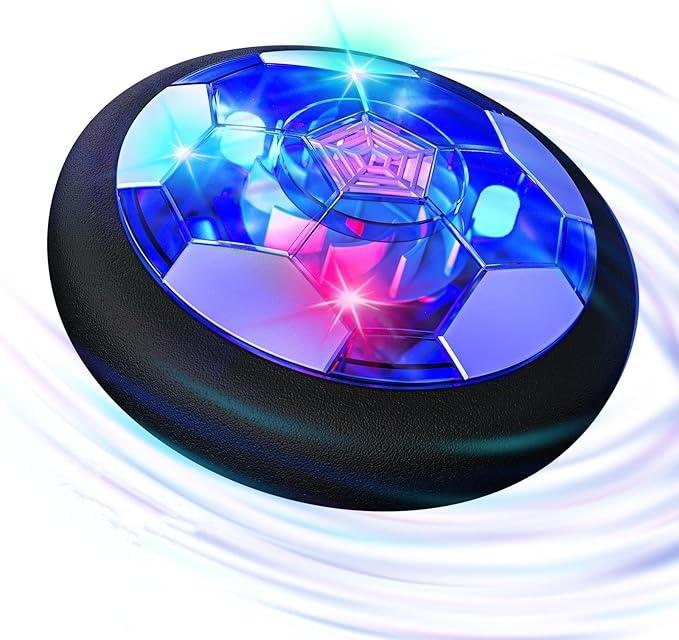 Boy Toys - LED Hover Soccer Ball - Air Power Training Ball Playing Football Indoor Outdoor Game - Birthday Gifts for Kids, Age 3 4 5 6 7 8-12 Year Old Boys - Soccer,Christmas gift hover  ball LED Light