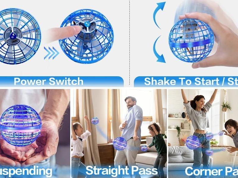 Flying Orb Ball Toy - Cosmic Globe Boomerang Hover Ball for Kids and Adults - Blue - juguete