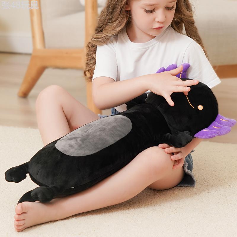 20-Inch Giant Black Axolotl Plush Toy, Squishy Axolotl Stuffed Animal Gift for Kids, Birthday, Valentine's Day, Christmas