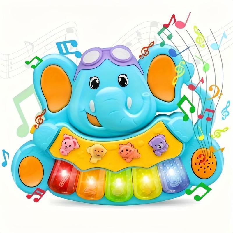 Random Color Elephant Design Musical Piano Toy, 1 Count Colorful Music Piano Toy with Sound and Light, Birthday Gift for Boys & Girls