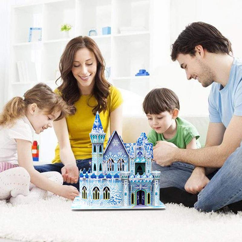 Princess Ice Elas Castle 3D Jigsaw Puzzle Building Girls Toys (62 Pieces),Frozen Small Doll House,Birthday Gift Idea with Girls,is A Great Gift for Girls 4-11 Years Old or for Kids