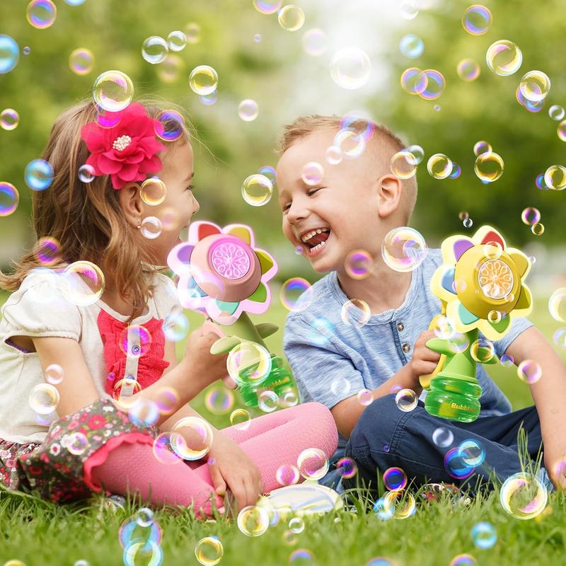 Seven-color shake head with light bubble machine,2024 New seven-color shaking bubble machine, children's Lamp dance bubble machine, electric sunflower shaking bubble machine toy