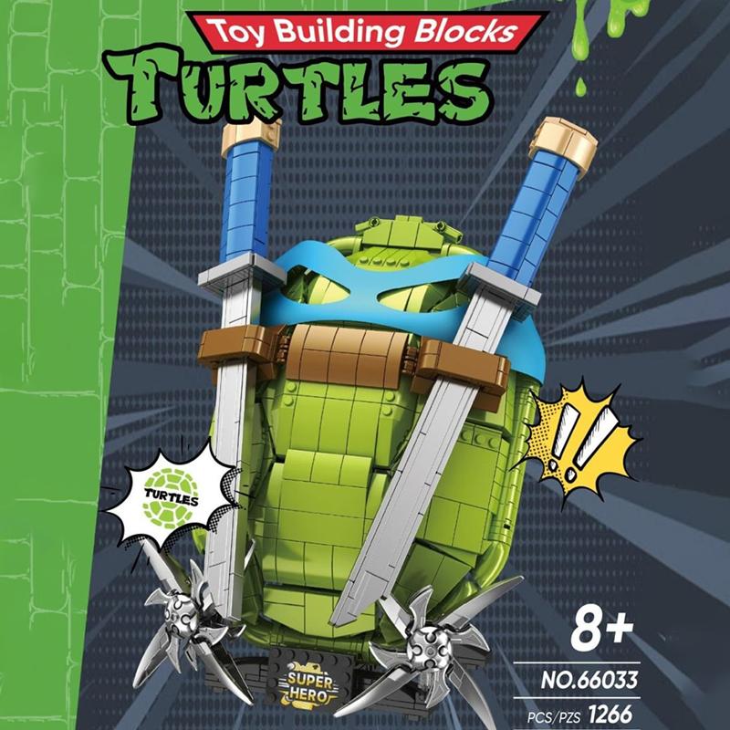 TOYSLINE-Ninja Turtles Model 1266PCS Building Blocks MOC 66033 Movie Brick Puzzle Toys for Fans Boys Birthday Gift Set