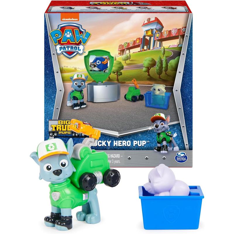 Paw Patrol, Rocky’s Recycle Truck Vehicle with Collectible Figure, Preschool Toys for Boys & Girls Ages 3 and Up