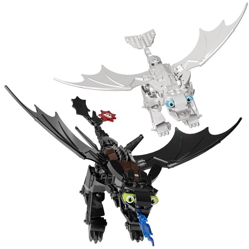 Black & White Dragon Building Blocks Set, Meet Your Flying Dream, Perfect Halloween & Christmas Toys and Gifts for Fans and Kids (529 pcs)