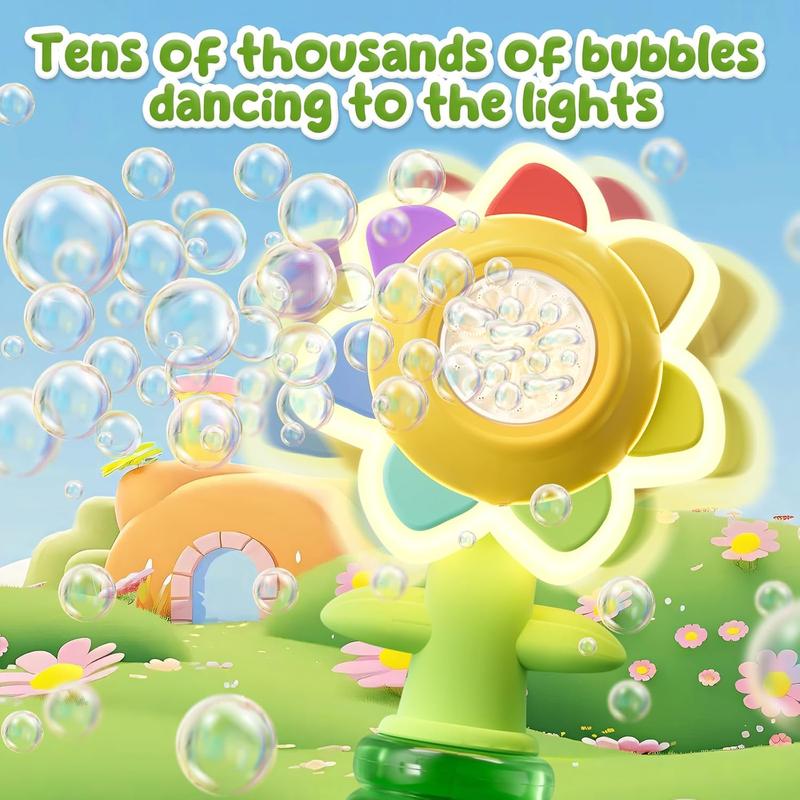 Seven-color shake head with light bubble machine,2024 New seven-color shaking bubble machine, children's Lamp dance bubble machine, electric sunflower shaking bubble machine toy