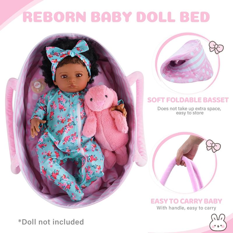 BABESIDE Lifelike Reborn Black Girl- 18-Inch Realistic Newborn Real Life Baby Dolls with Clothes and Toy Gift for Kids Age 3+ - Vanessa