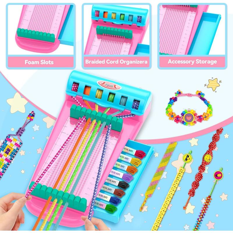 Flooyes Friendship Bracelet Making Kit for Girls, 7 8 9 10 11 12 Years Old Girl Birthday Gifts, Jewelry DIY Crafts for Girls 8-12, Popular Style Crafts String Maker Tool Handmade Kids Toys