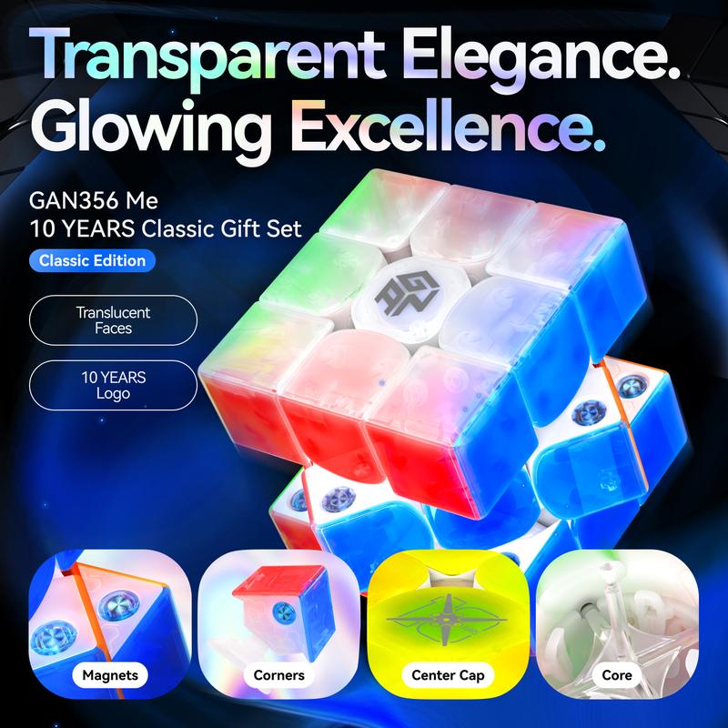 [GAN 10th Anniversary] Cube 3x3 Magnetic Speed Cube Puzzle Toys for Kids Adults Christmas Gifts Brain & Memory Handheld Game Cube