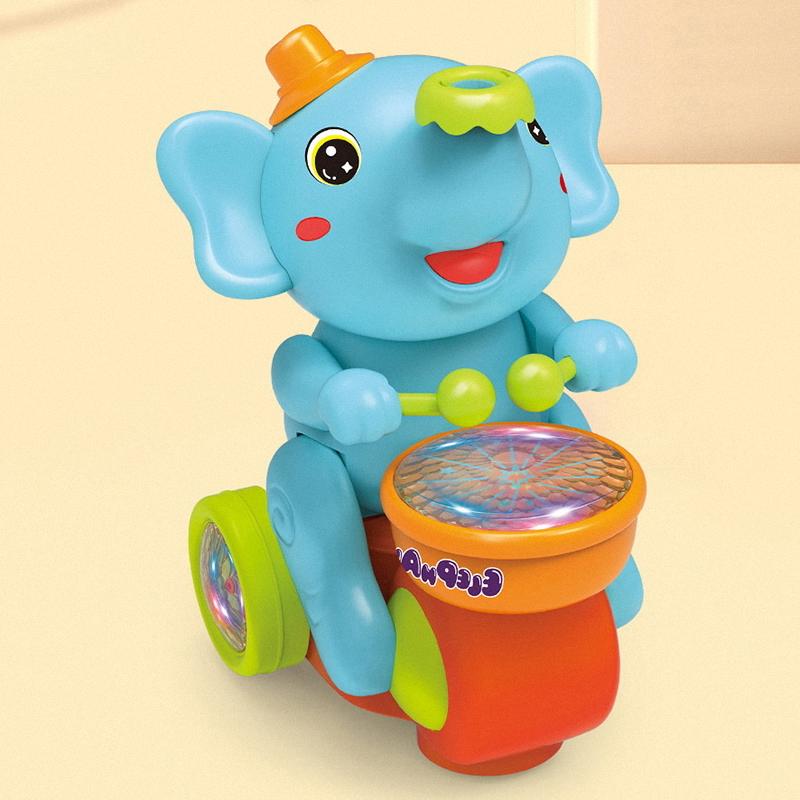 Elephant Blowing Ball Electric Floating Ball Walking Car with LED Lights & Sounds Early Educational Toys