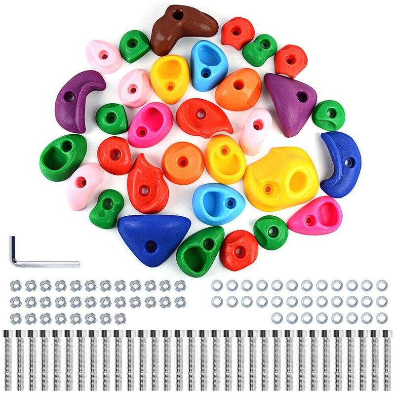 32 Pcs Climbing Holds Multi Size Kids Adult Rock Wall Holds Climbing Rock Toys