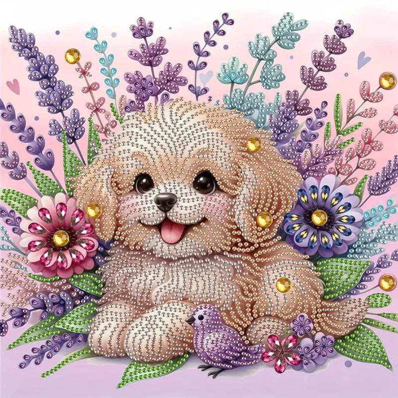 Cute Dog Pattern DIY Diamond Arts Colorful Painting Kit without Frame, DIY 5D Diamond Arts Colorful Painting for Home Wall Decor