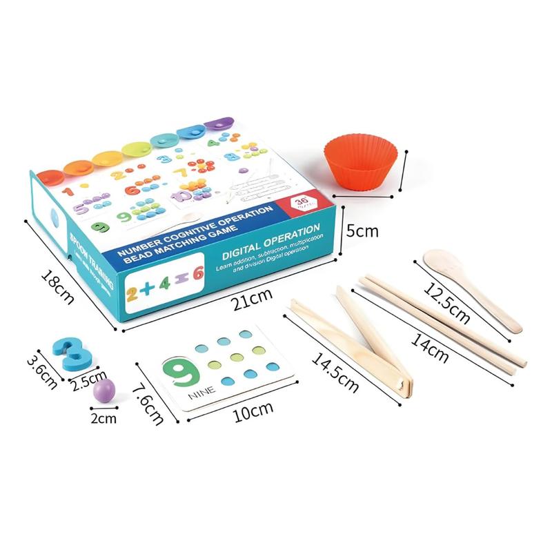 [Limited Discount] Digital Cognitive Matching Puzzles with Clamps and Beads | Multi-Colored Educational Math Toys for Fine Motor Skills and Intellectual Development | Perfect Choice for Children