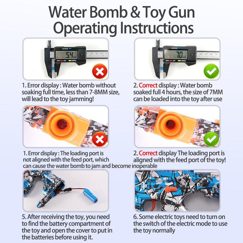 Electric Water Ball Shooting Toys, Automatic Splat Ball Shooting Toys, Outdoor Game Toys for Kids and Adults, Eco-friendly Toy Gift