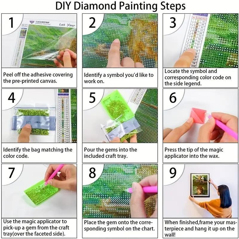 Colorful Feathers Pattern Diamond Painting Without Frame for Beginners, DIY 5D Diamond Paintings Kit for Home Wall Craft Decor