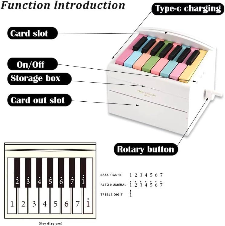 Piano Calendar 2025 with Music Lyrics Mini Piano with 52 Sheet Music in 28 Cards for Fans, Family and Friends Advent Calendar