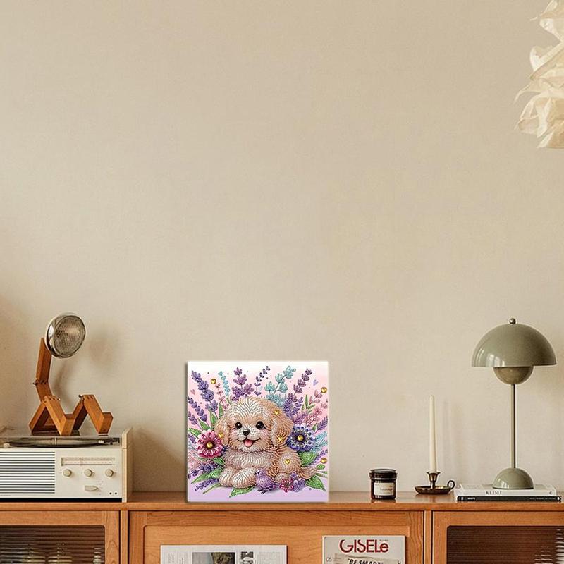 Cute Dog Pattern DIY Diamond Arts Colorful Painting Kit without Frame, DIY 5D Diamond Arts Colorful Painting for Home Wall Decor