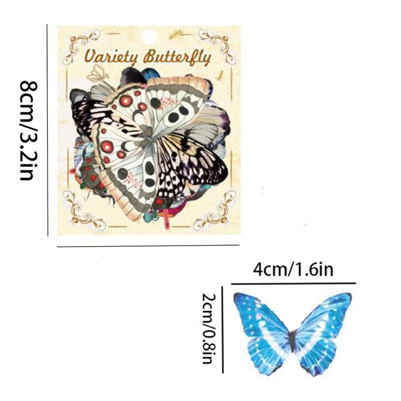 40pcs set Butterfly Sticker Set, Aesthetic Stickers For Scrapbook Journal Card Decor