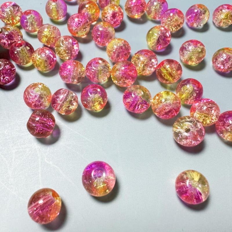 8mm Glass Bead (100pcs set), Colorful Faux Crystal Bead, DIY Jewelry Making Supplies For Necklace Bracelet Earrings & Phone Bag Pendant