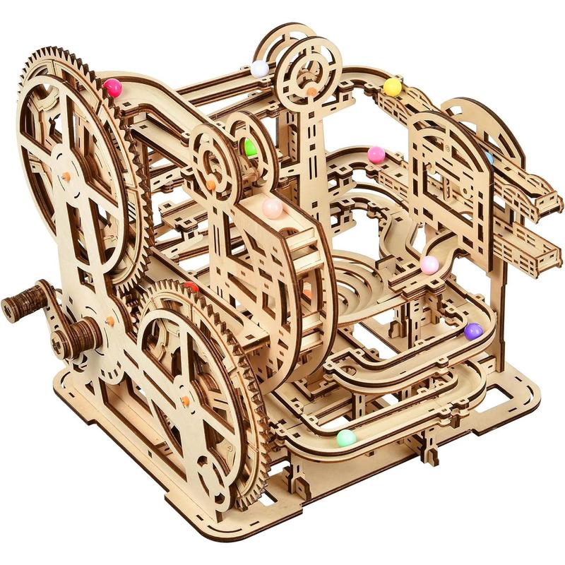 3D Wooden Puzzle Marble Maze Puzzle Craft Toy - Wooden Mechanical Puzzle Assembly Model Building Kit, Gift for Adults and Teens Boys and Girls, DIY Wooden Puzzle Hobby Toys