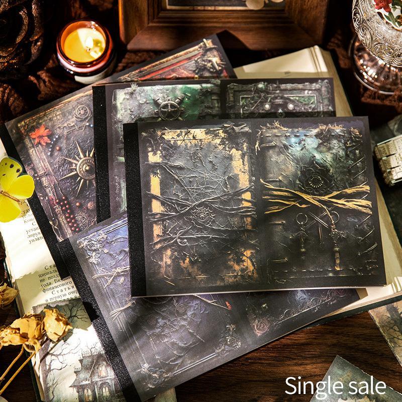 Vintage Dark Style Material Paper, 32pcs set Scrapbooking & Journal Making Paper, DIY Decorative Paper for Scrapbooking & Journal Making