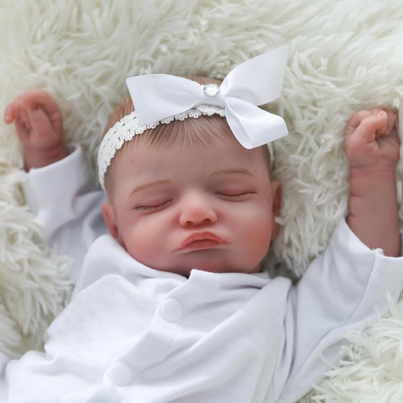 reborn babydoll,19inch 48cm Reborn Baby Doll - Soft Silicone Body, Realistic Blood Vessels, Cloth Body, 3D-Paint Skin Art, Lifelike Handmade Newborn Bebe, Ideal Birthday Toy, Halloween, and Christmas Gift