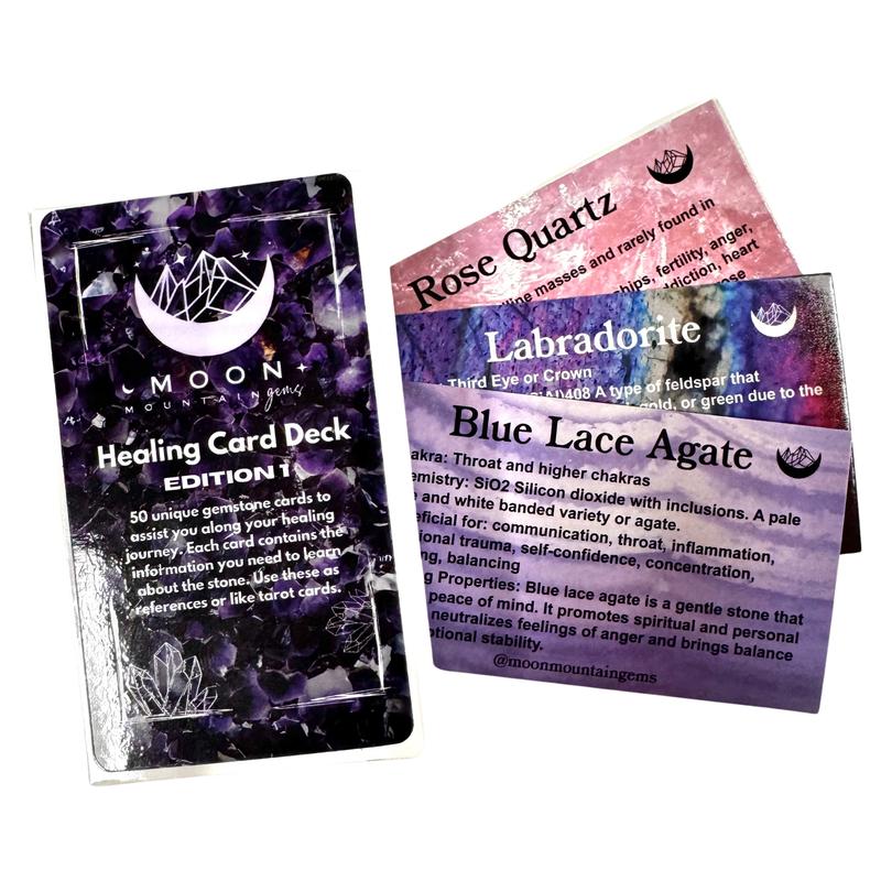 Moon Mountain Gems - Gemstone Identification Cards - Crystal ID Tarot Cards