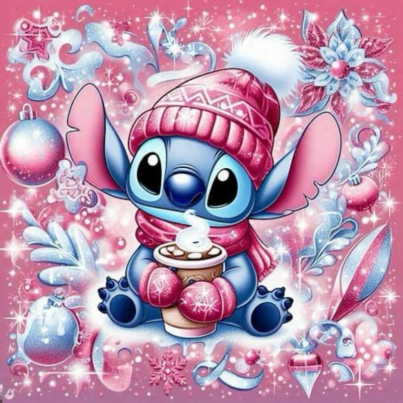 Christmas Cartoon Stitch Pattern DIY Diamond Arts Colorful Painting Kit without Frame, DIY 5D Diamond Arts Colorful Painting for Bedroom Home Wall Decor