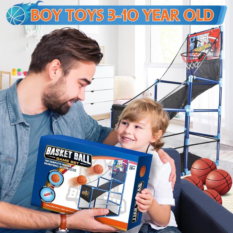 Arcade Basketball Game Set with 4 Ball,for Kids 3 4 5 6 7 8 9 10 +Years Old Boys,Kids Indoor Outdoor Sport Play,Ideal Gift Age 3-5,6-8,8-10