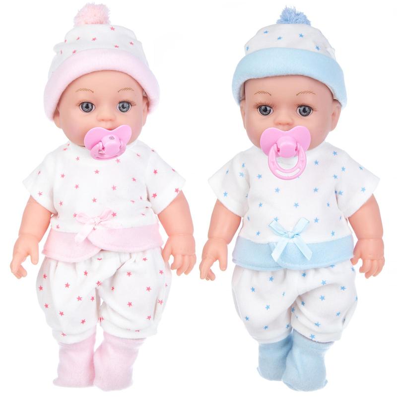 12 Inch Cute Doll & Accessories Set, 1 Set Adorable Doll with Clothes & Stocks & Pacifier & Hat, Creative Birthday Gifts