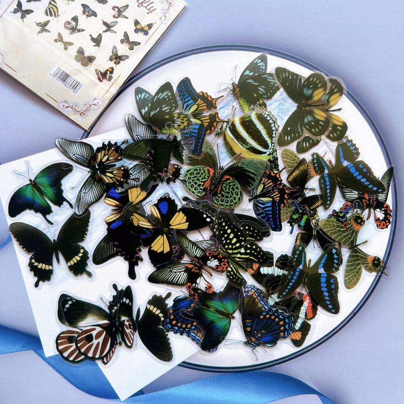 40pcs set Butterfly Sticker Set, Aesthetic Stickers For Scrapbook Journal Card Decor