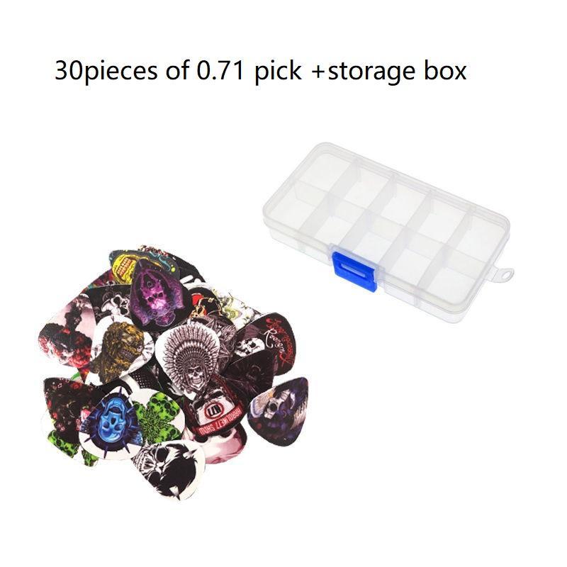 Guitar Pick Set with Storage Box, 30pcs Halloween Guitar Accessories for Beginner, Punk Skull Pattern Guitar Pick for Bass Guitar, Electric Guitar