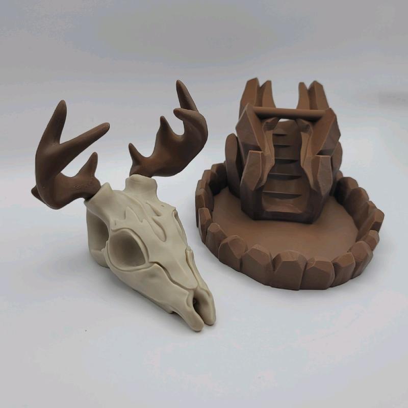 Deer Skull Dice Tower - Tabletop Accessory - Display Sculpt - DND Figure