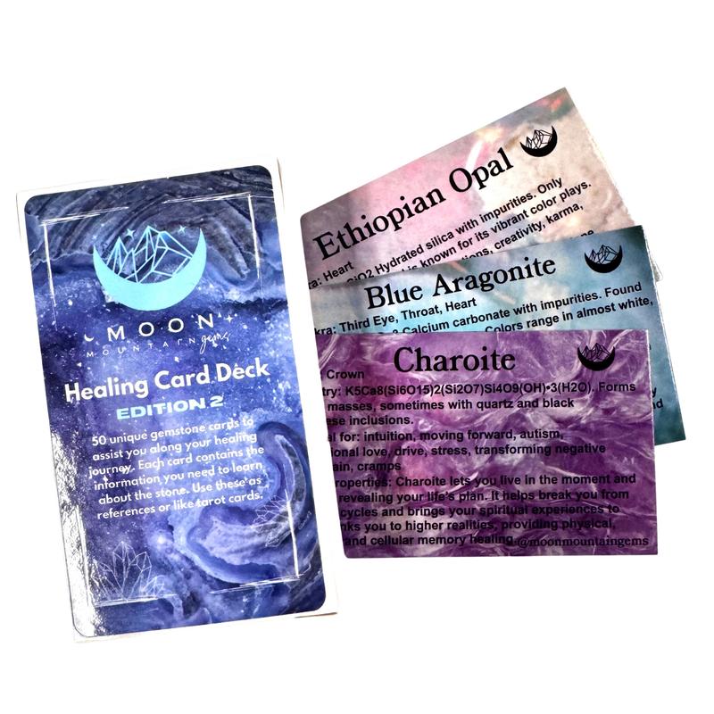 Moon Mountain Gems - Gemstone Identification Cards - Crystal ID Tarot Cards