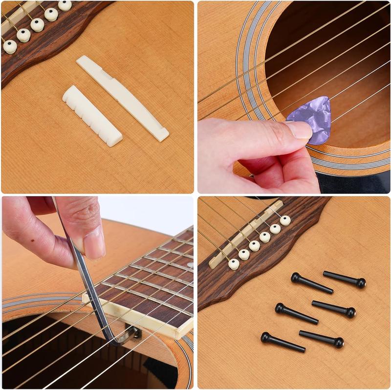 LEKATO 72Pcs Guitar Tool Kit, Guitar Repair Kit, Guitar Setup Kit, Professional Guitar Repairing Maintenance Tool Kit for Luthier Beginner, Guitar Accessories for Acoustic Guitar Ukulele Bass Banjo