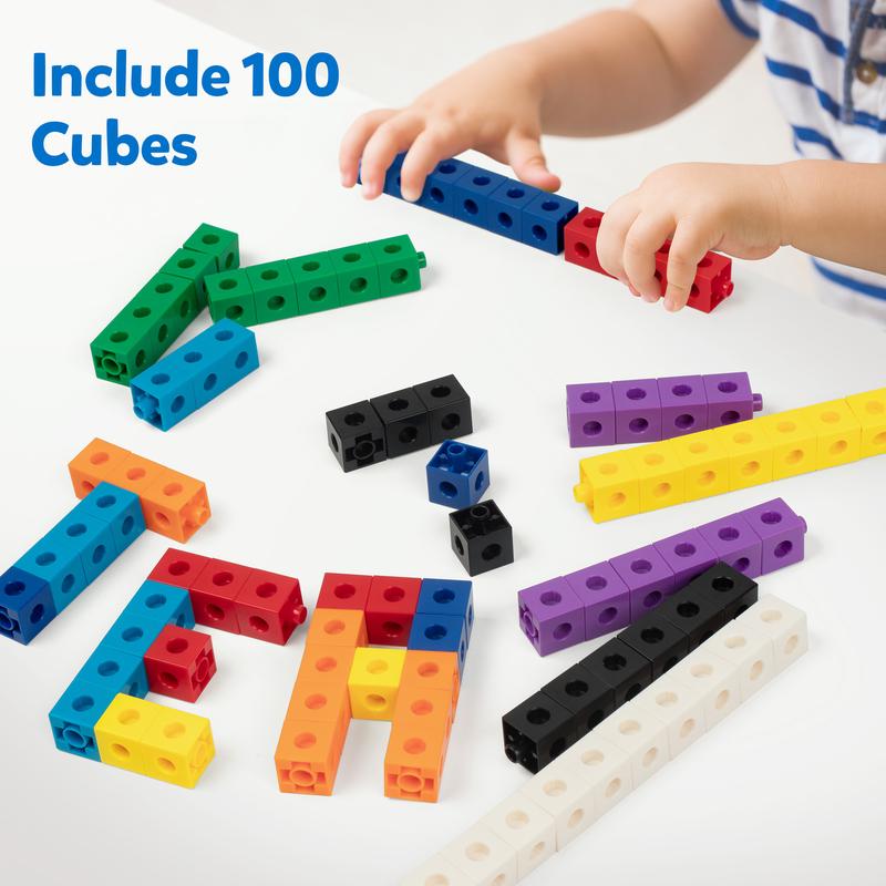 Coogam Math Cubes, Manipulatives Number Counting Blocks with Activity Cards for Preschool Kids