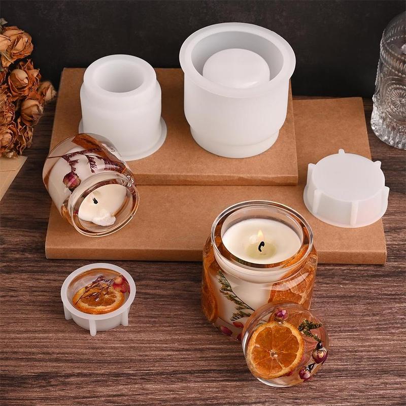 Silicone DIY Storage Jar Making Mold, DIY Storage Jar Mold for Home Decor, Candy Jewelry Storage, Candle Jar Making