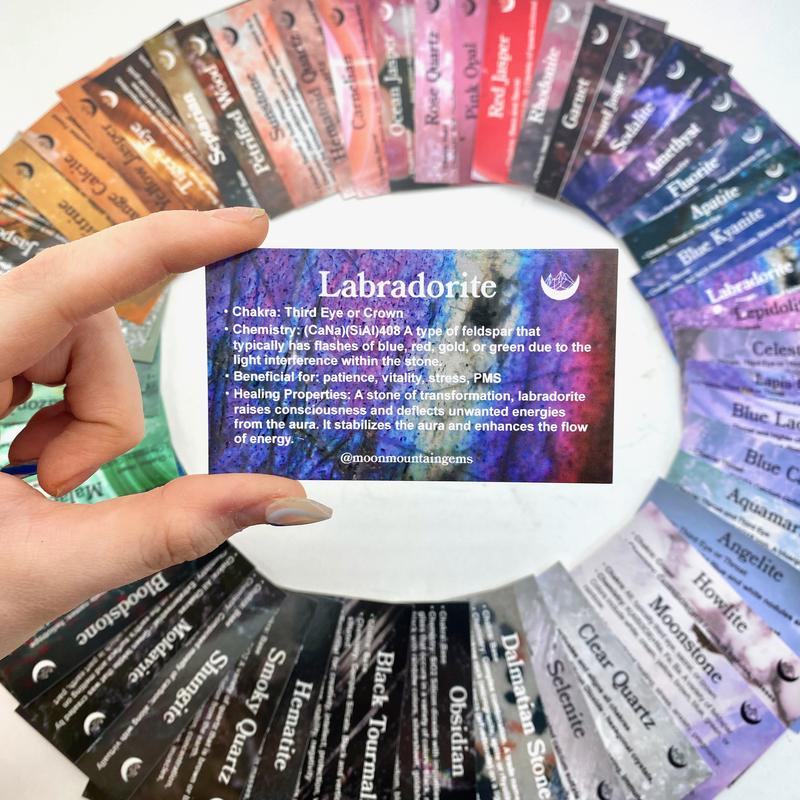 Moon Mountain Gems - Gemstone Identification Cards - Crystal ID Tarot Cards