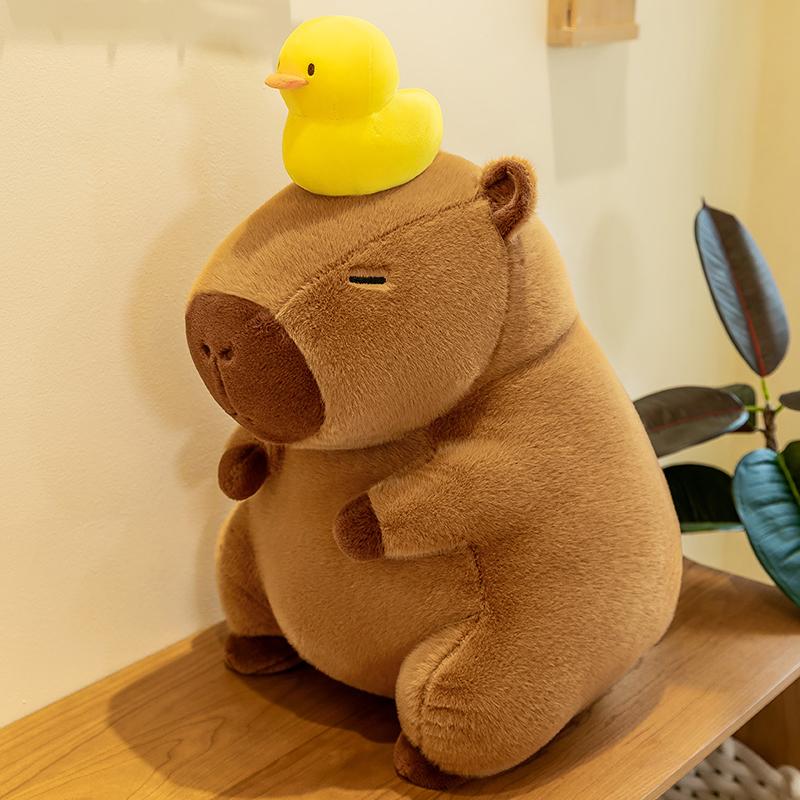 13.7-inch soft cute head duck stuffed capybara doll stuffed toy bed doll sleeping pillow birthday gift & holiday gift pillow birthday