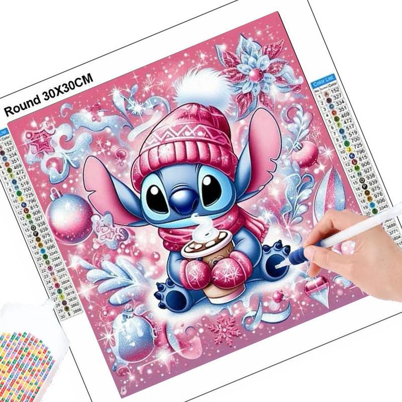 Christmas Cartoon Stitch Pattern DIY Diamond Arts Colorful Painting Kit without Frame, DIY 5D Diamond Arts Colorful Painting for Bedroom Home Wall Decor