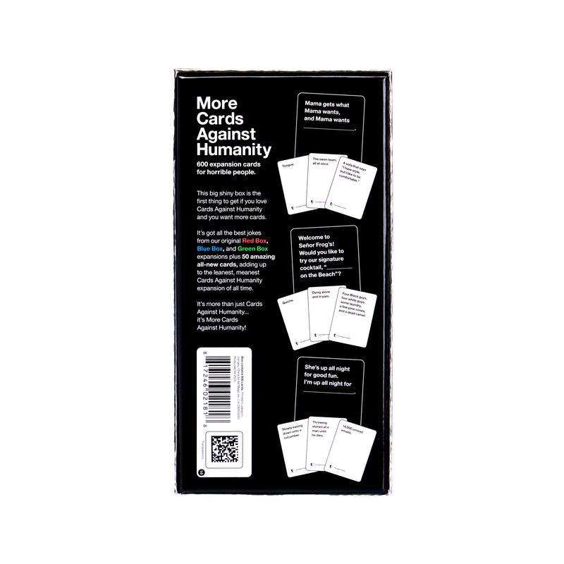 More Cards Against Humanity – 600-Card Expansion Pack with Top Picks from Red, Blue, and Green Boxes for Endless Party Fun and Hilarious Game Nights