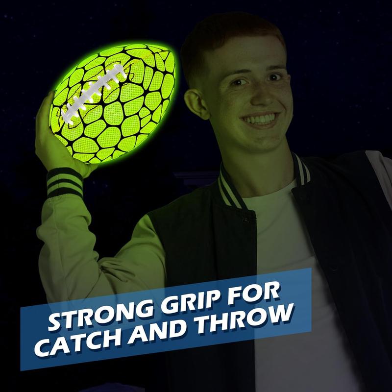 Glow in The Dark Football -  Grip Light Up Football  Stuff  Balls for Boys  Teenage Junior Youth  Outdoor Christmas Birthday Gifts for  6-8 8-12 13 + Year Old No.6