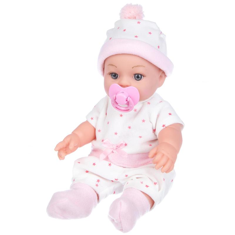 12 Inch Cute Doll & Accessories Set, 1 Set Adorable Doll with Clothes & Stocks & Pacifier & Hat, Creative Birthday Gifts