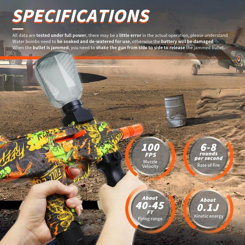 Electric Water Ball Shooting Toys, Automatic Splat Ball Shooting Toys, Outdoor Game Toys for Kids and Adults, Eco-friendly Toy Gift